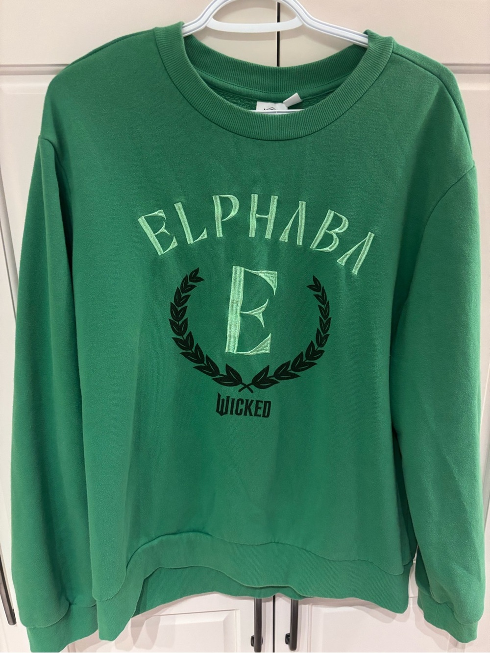 Elphaba 'Wicked' Green Crewneck Sweatshirt large musical